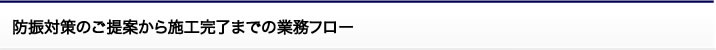 防振対策のご提案から施工完了までの業務フロー